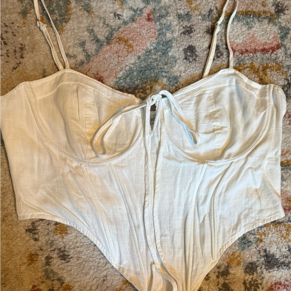 Fashion Nova White Corset Blouse